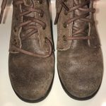 UGG  Women’s Zea Brown Leather Shearling Fur Cuff Waterproof Wedge Ankle Booties Photo 2