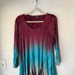 Art of Cloth Tie Dye Ombre Asymmetrical Tunic Top Lagenlook Artsy Festival Boho Purple Size M Photo 1