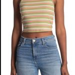 Abound NWT  Stripe Rib Knit Crop Tank In Green Melissa Stripe size xl Photo 0