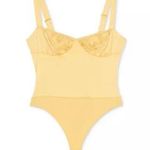 Danielle Bernstein  Satin Bodysuit Beautiful Pale Mustard Color Bustier 4 Photo 1