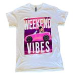 Barbie Car T SHIRT Small Weekend Vibes Puff Letters 100% Cotton Tee Gilden NWOT Photo 1