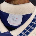 Pegi Vintage Ol' Glory USA Collared Lace Short Sleeve Sweatshirt Top Size Medium Blue Photo 5