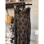 Norma Kamali  Corset Lace Mermaid Gown Long Black Peony Nude Womens Size S 36 Photo 6