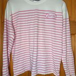 ZARA  Barbie Pink White Striped Long Sleeve Tee Barbiecore Womens Small Photo 0