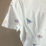 Talbots White embroidered beachy T-Shirt petite small Photo 1