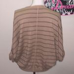 Caslon  brown striped loose fit short sleeve sweater Photo 4