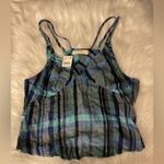 Free People  We The Free Plaid Halter Top in Navy Combo Photo 7
