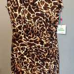 Rafaella  Leopard Print dress in Brown and Cream size large NWT Photo 0