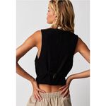 Free People  We the Free Charley Linen Vest in Black Women's sz. S Photo 1