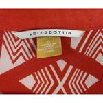 Leifsdottir‎ Anthropologie Catalyst Red Orange White Silk Tunic Dress Size 0 Photo 2