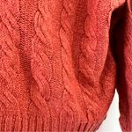 American Eagle Outfitters Burnt Orange Hooded Cable Knit Pullover Sweater Small Photo 2
