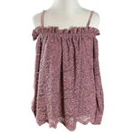 Anthropologie Eri + Ali Romana Off The Shoulder Top Lace Dusty Rose XS NWT Photo 5