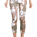 Gottex X By  Brown White Black Rachel Cow Print Capri Tie-Dye Leggings - S Photo 0