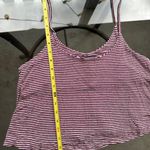 Brandy Melville Striped Spaghetti Strap Flowy Tank Top in Burgundy/White - Small Photo 10