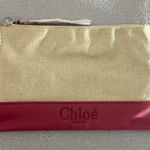 Chloé NEW Chloe Tan and Red Makeup Bag/Clutch  Photo 1