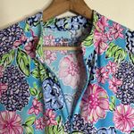 IBKUL Dress Womens XL Blue Floral Golf Active Sleeveless UPF 50 Sun Zip Pockets Photo 4