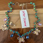 Betsey Johnson Buggin Out Blue/Purple & Iridescent Rhinestone Butterfly Necklace Photo 0