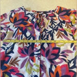 Dana Buchman ‎ Women's Floral Cotton Button down Tunic Roll Tab Sleeves Size S Photo 6