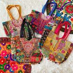 Free People Rare Jaipuri Hand Stitched Boho Tote Photo 8