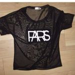 Women's Black Mesh Paris Graphic T Photo 0