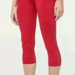 Lululemon  $118 Fast & Free Crop II Nulux 19 Size 4 Retails Dark Red Capris Pants Photo 0