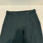 Carven forest green front slit pants trousers capri crop size 40 Photo 6