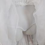 Mac Duggal Ieena for High Low Tiered Chiffon Gown White Size 6 Photo 14