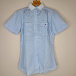 Vintage McDonald's Women's Uniform Button Down Shirt By Stan Herman 1983 Size 4 Blue Photo 0