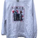 Athletic Works Vintage Sweatshirt Women’s White Designer Stones Vogue Sz 2XL Photo 2