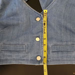 Denim Blvd . Denim Button-Up Vest with Strappy Back NWT Sz Large Cropped Vest Photo 9