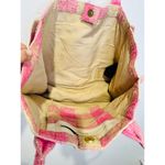 Sandro Women's Beige Pink Rose Gingham Checkered Tote Bag Photo 10