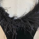 Vintage Jeffrey & Dara by Tom Barra Black Velvet Ostrich Feather Collar Gown Sz6 Size 6 Photo 5