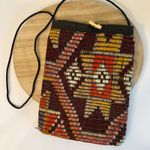 Indie Handmade Fabric Woven Weaved Southwestern Small Crossbody Bag Black Photo 0