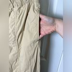 Ganni Womens Straight Leg Organic Cotton Cargo Beige Pull On Trousers L Photo 3