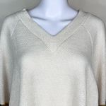 Davi & Dani  V-Neck Sweater Cream with Color Sleeves Photo 2