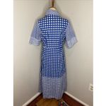 Tuckernuck New Oliphant Navy Gingham 3/4 Shirt Midi Dress Medium M Photo 4