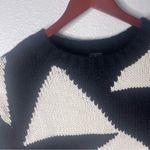 Worthington PL Geometric Chunky Black and White Knit Sweater Photo 5