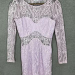 Tobi dress womens small purple floral lace long sleeve bodycon sexy club party Photo 0