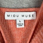 Miou Muse Dress Womens Large Orange Ribbed Cutout Mini Bodycon Sexy Clubwear Photo 4