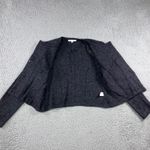 CAbi  100% Wool Cardigan Sweater Women Medium Double Breasted Charcoal Gray Photo 8
