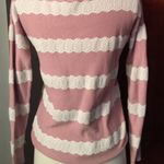 American Eagle Outfitters Dusty Rose Knit Lace Sweater Photo 3
