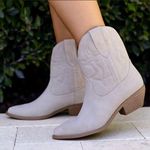 Soda Taupe Embroidered Ankle Cowboy Boots Photo 0