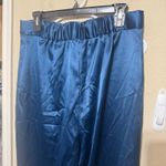 House of Harlow  Satin Pants wide leg turquoise teal blue sz L glam party Photo 4