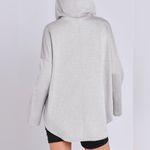 Gray oversized modern sporty chic drop shoulder hoody 1/4 zipper pockets NWT M Size M Photo 4