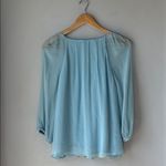 Diane Von Furstenberg  FENOBE Silk Chiffon Blouse Baby Blue Photo 3