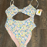 Gianni Bini New GB One Piece Swimsuit, Multicolor Floral, Neck Strap-Tie Small Photo 0