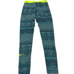 Nike  Leggings‎ Womens Small Blue Yellow Hyperwarm Nordic Print Active Photo 3