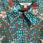 Tucker Floral Teal Long Sleeve Plus Size Midi Dress Green Photo 4