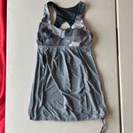Lululemon Run Your Heart Out Tank Grey White Women’s Athletic Shelf Bra Tank Top Photo 3