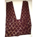 Isaac Mizrahi New Womens Live! Stretch Maroon Red Gold Foil Leaf Pants 16 T Tall Photo 3